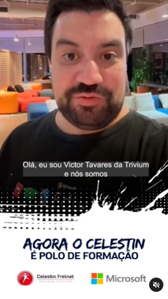 Agora o Celestin Freinet é um Polo de Formação da Microsoft