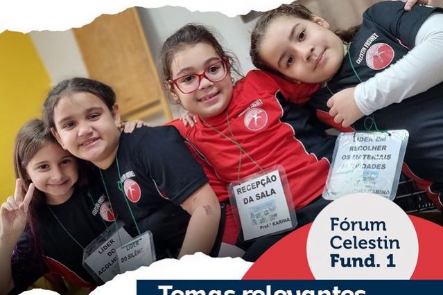 O Fórum Celestin é um projeto em formato de bate-papo desenvolvido com os alunos do Fundamental 1, trazendo temas importantes para discussões em sala de aula. Os assuntos são abordados por especialistas em suas áreas, ampliando a visão dos estudantes com informações qualificadas e na linguagem apropriada para a idade. O projeto ainda incentiva o debate construtivo, o pensamento crítico, a capacidade de dialogar e o respeito às opiniões alheias.