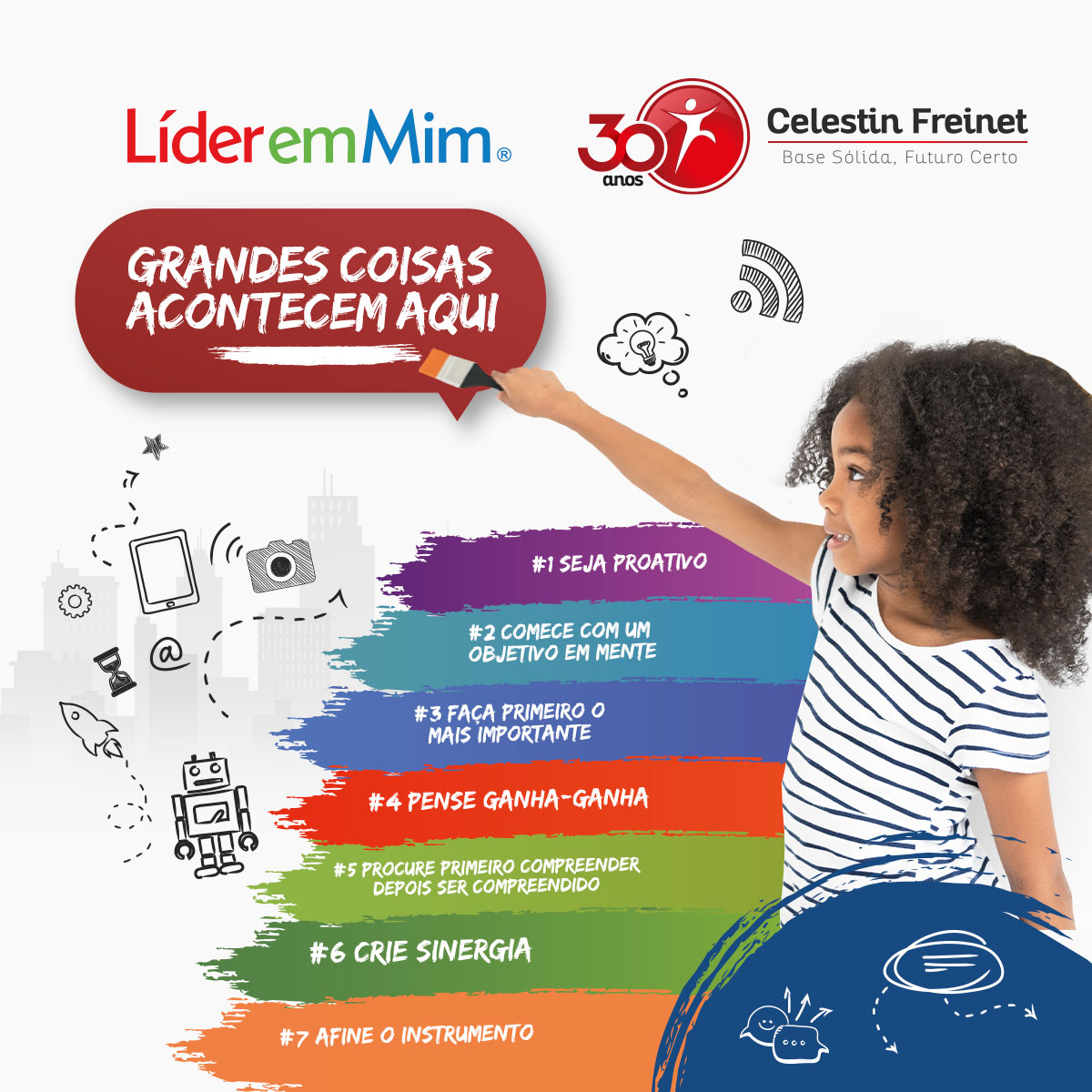 Líder em Mim Grandes coisas acontecem aqui – Celestin Freinet